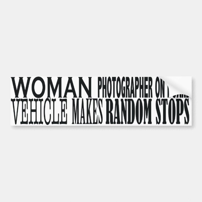 AUTOCOLLANT DE VOITURE PHOTOGRAPHE DE FEMME À BORD (Devant)