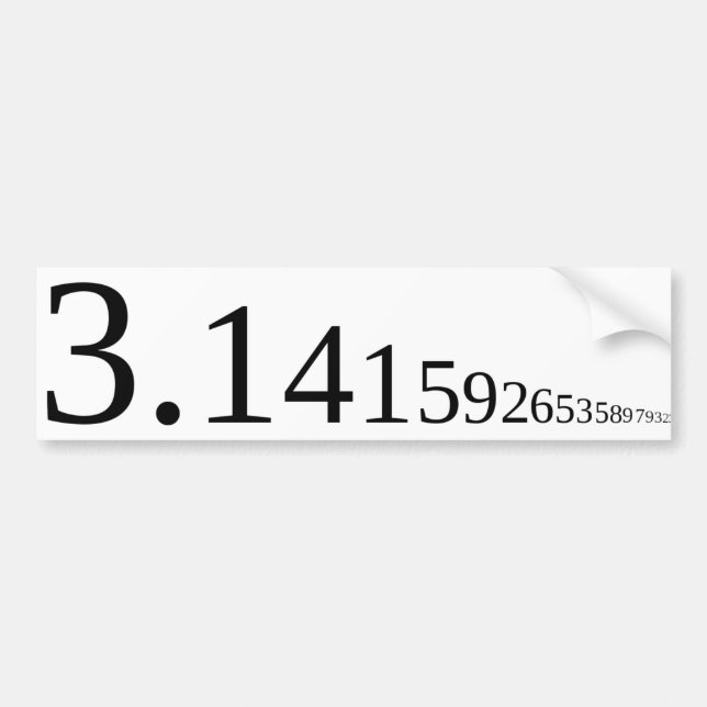 Autocollant De Voiture Pi - 3.14... (Devant)