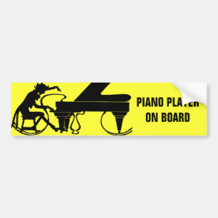 Autocollant De Voiture Pianiste à bord !
