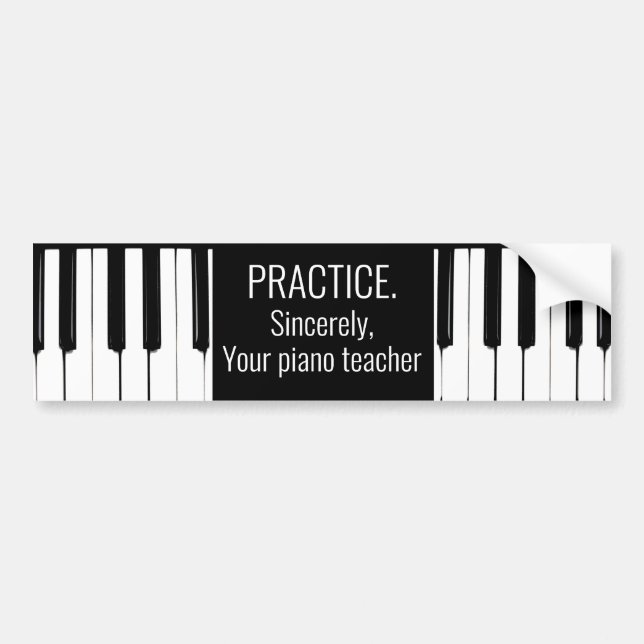 Autocollant De Voiture Piano Keys, Practice Bumper Sticker (Devant)