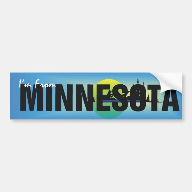 Autocollant De Voiture PIÈCE EN T je suis le Minnesota (Devant)