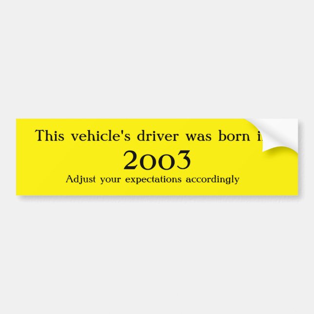 Autocollant De Voiture Pilote né dans _____ Réglez vos attentes (Devant)