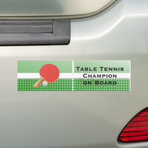 Autocollant De Voiture Ping Pong Table Tennis Design Bumper Sticker