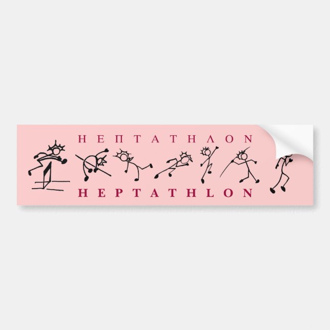 Autocollant De Voiture Pink Heptathlon sticker Track and Field (Devant)