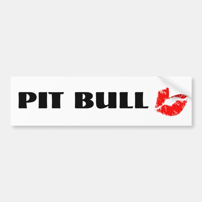 Autocollant De Voiture Pitbull avec le rouge à lèvres - L'ORIGINAL (Devant)