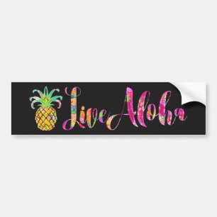 Autocollant De Voiture PixDezines Live Aloha Ananas