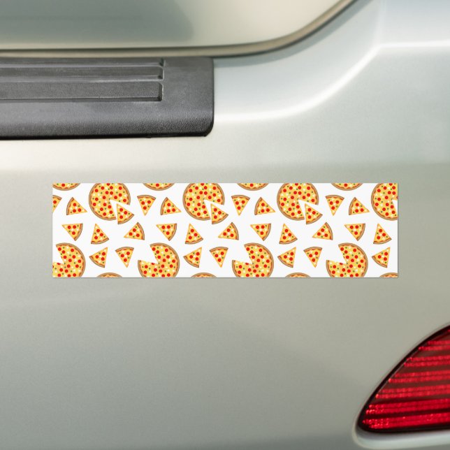 Autocollant De Voiture Pizza et tranches de cool motif sur blanc (En voiture)