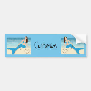 Autocollant De Voiture Plage Mermaid Valentine Thunder Cove