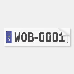 Autocollant De Voiture Plaque minéralogique de Wolfsbourg
