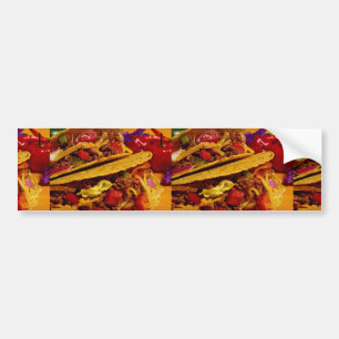 Autocollant De Voiture Plat délicieux de tacos