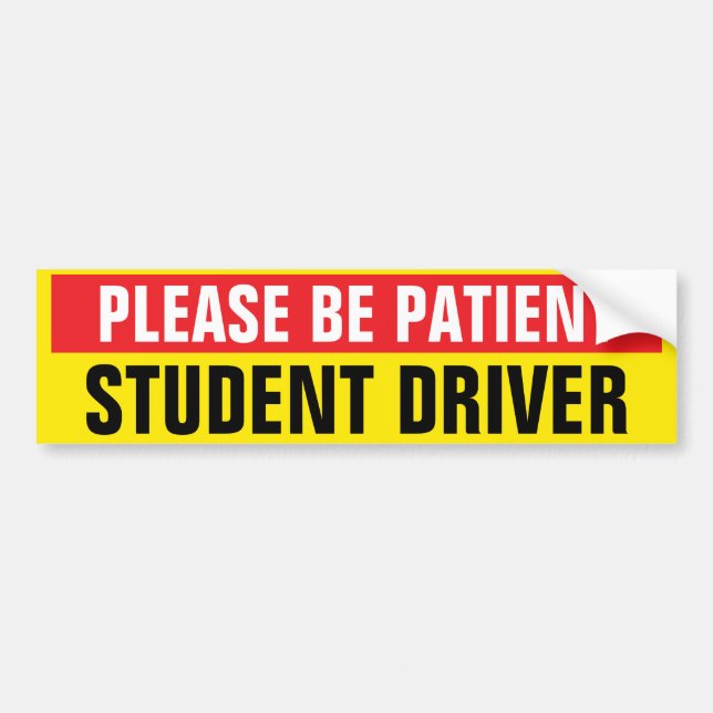 Autocollant De Voiture Please Be Patient Student Driver Car  (Devant)
