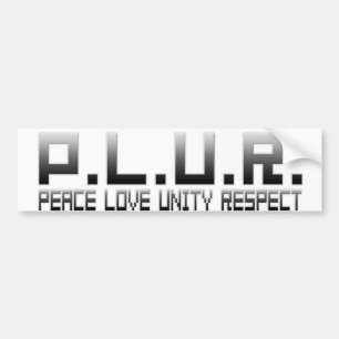 Autocollant De Voiture PLUR - Respect d'unité d'amour de paix