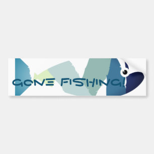 Autocollant De Voiture Poisson bleu de natation Abstraite