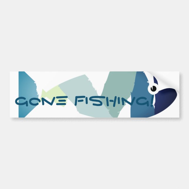 Autocollant De Voiture Poisson bleu de natation Abstraite (Devant)