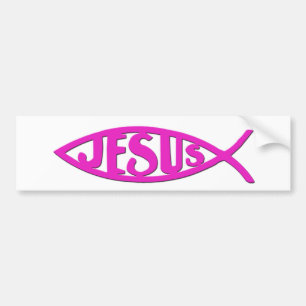 Autocollant De Voiture Poissons de Jésus (rose d'adhésif pour pare-chocs)