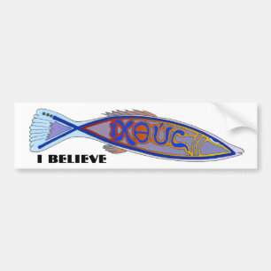 Autocollant De Voiture Poissons d'ICHTHUS : JE CROIS