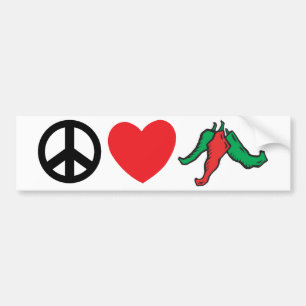 Autocollant De Voiture Poivrons du Chili d'amour de paix