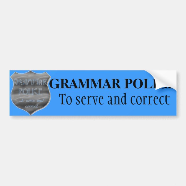 Autocollant De Voiture Police de grammaire (Devant)