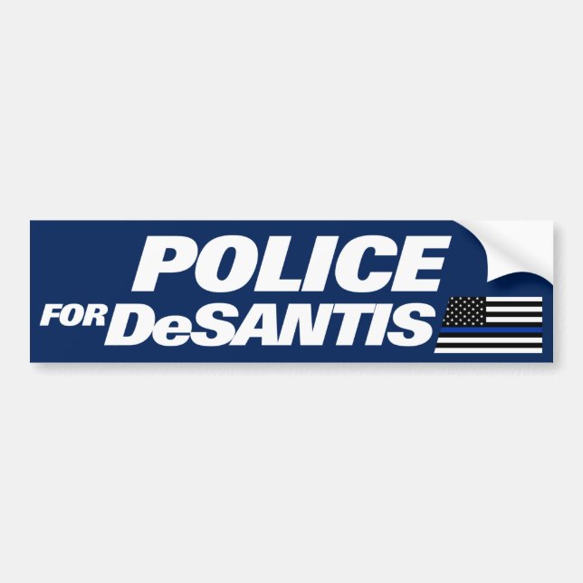 Autocollant De Voiture Police De La Ligne Bleue Des Cops DeSantis 2028 (Devant)