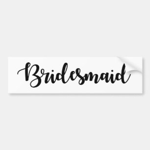 Autocollant De Voiture Police simple manuscrite de l'outil Bridesmaid