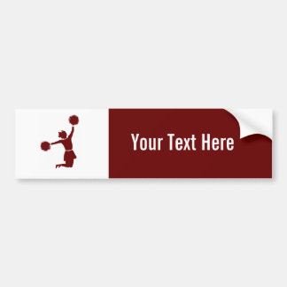 Autocollant De Voiture Pom-pom girl en silhouette Bumpersticker