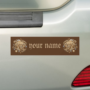 Autocollant De Voiture Poulpe Steampunk Rétro Fantastique Mécanique