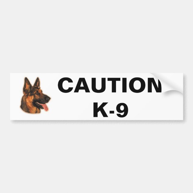 AUTOCOLLANT DE VOITURE PRÉCAUTION K-9 (Devant)