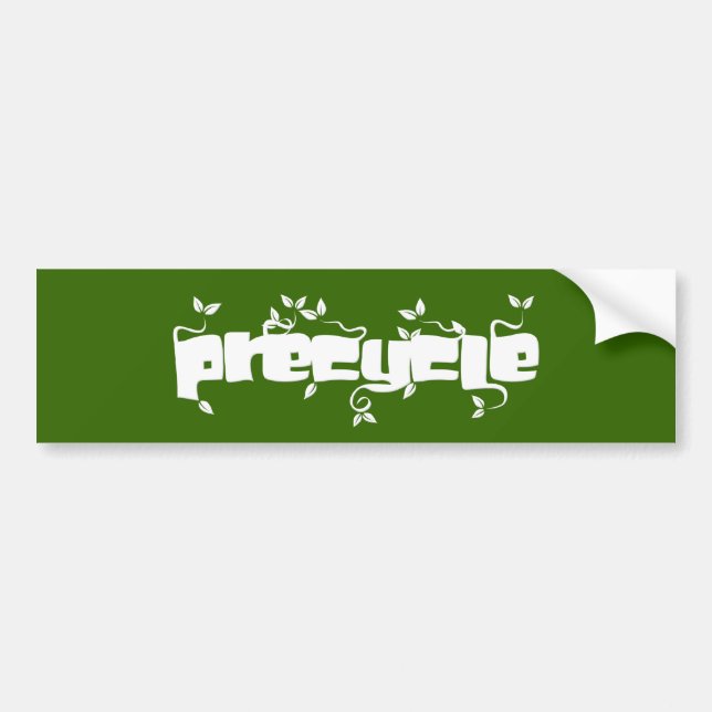 Autocollant De Voiture Precycle Bumpersticker dans le lettrage blanc de (Devant)