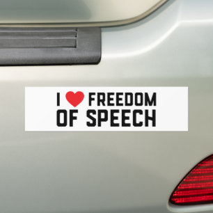 Autocollant De Voiture Premier Amendement I Love Freedom Of Speech