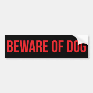 Autocollant De Voiture Prenez garde du rouge de chien sur le noir