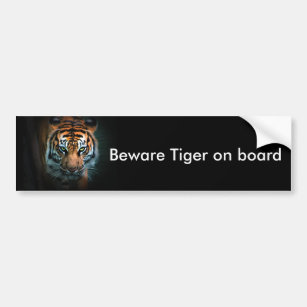 Autocollant De Voiture Prenez garde du tigre à bord