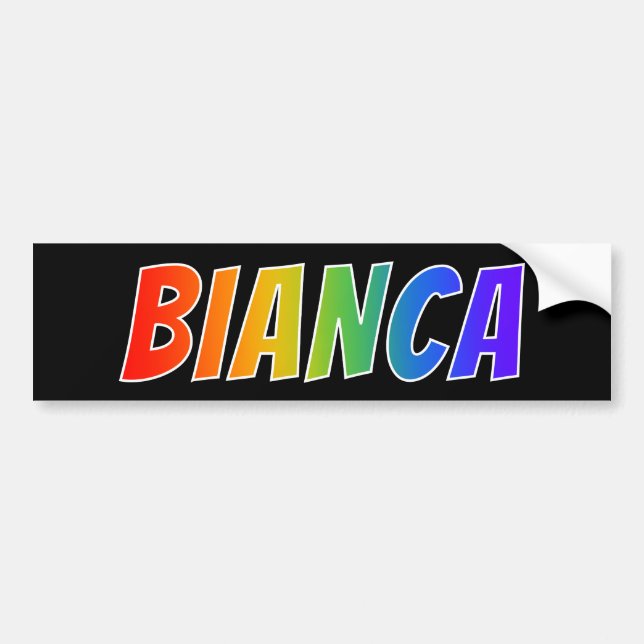 Autocollant De Voiture Prénom "BIANCA" : Coloration d'arc-en-ciel (Devant)