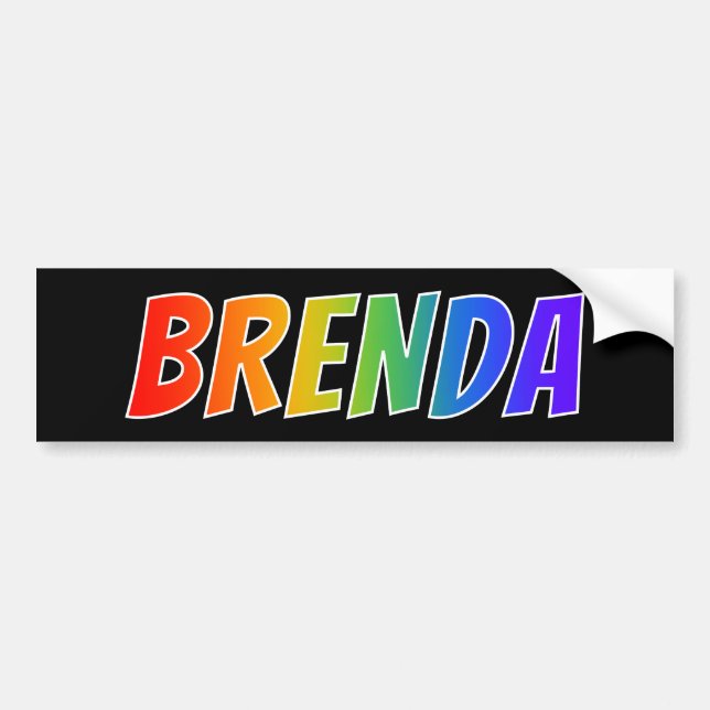 Autocollant De Voiture Prénom "BRENDA" : Coloration d'arc-en-ciel (Devant)