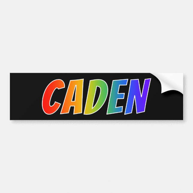 Autocollant De Voiture Prénom "CADEN" : Fun Rainbow Coloring (Devant)