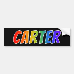 Autocollant De Voiture Prénom "CARTER" : Fun Rainbow Coloring
