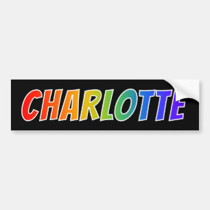 Autocollant De Voiture Prénom "CHARLOTTE" : Coloration d'arc-en-ciel