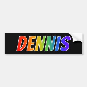 Autocollant De Voiture Prénom "DENNIS": Couleur arc-en-ciel amusant