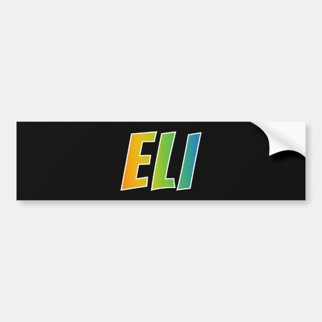 Autocollant De Voiture Prénom "ELI" : Fun Rainbow Coloring (Devant)
