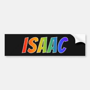 Autocollant De Voiture Prénom "ISAAC" : Couleur arc-en-ciel amusant