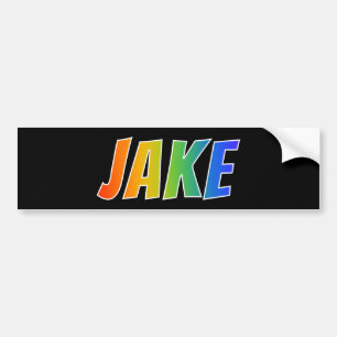 Autocollant De Voiture Prénom "JAKE" : Coloration d'arc-en-ciel