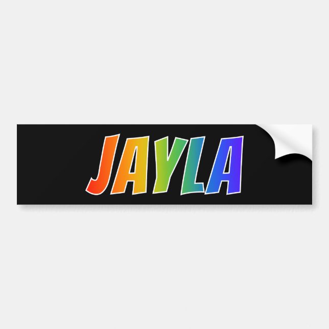 Autocollant De Voiture Prénom "JAYLA" : Fun Rainbow Coloring (Devant)