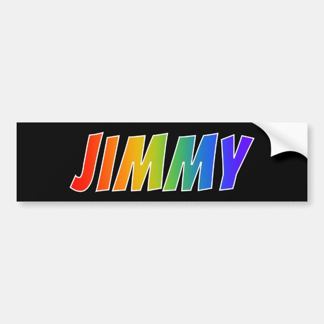 Autocollant De Voiture Prénom "JIMMY" : Fun Rainbow Coloring (Devant)