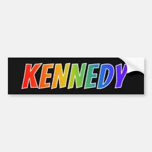 Autocollant De Voiture Prénom "KENNEDY" : Fun Rainbow Coloring