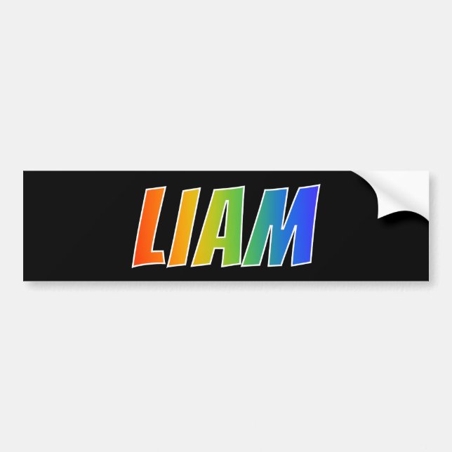 Autocollant De Voiture Prénom "LIAM" : Fun Rainbow Coloring (Devant)