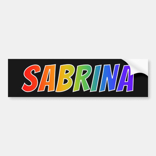 Autocollant De Voiture Prénom "SABRINA" : Coloration d'arc-en-ciel (Devant)