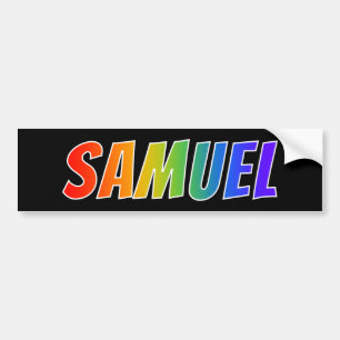 Autocollant De Voiture Prénom "SAMUEL" : Couleur arc-en-ciel amusant