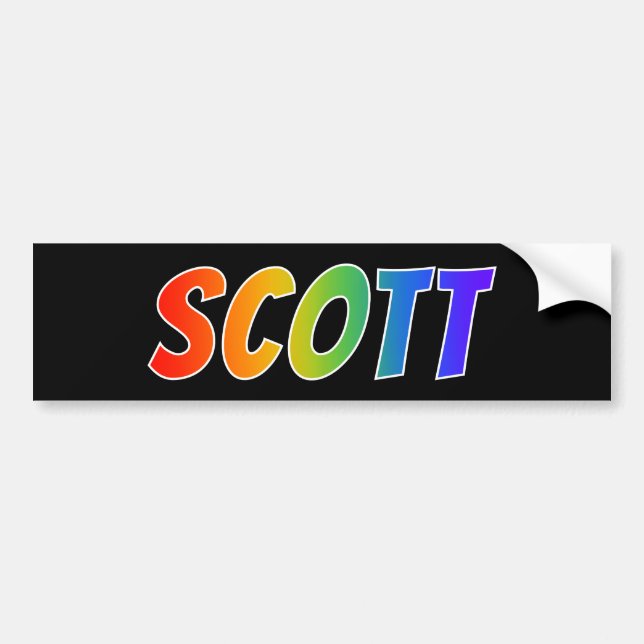 Autocollant De Voiture Prénom "SCOTT" : Fun Rainbow Coloring (Devant)