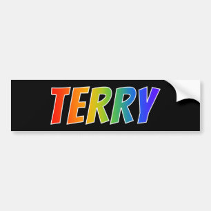 Autocollant De Voiture Prénom "TERRY" : Coloration d'arc-en-ciel