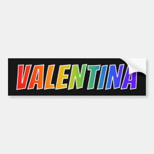 Autocollant De Voiture Prénom "VALENTINA" : Coloration Arc-en-ciel amusan