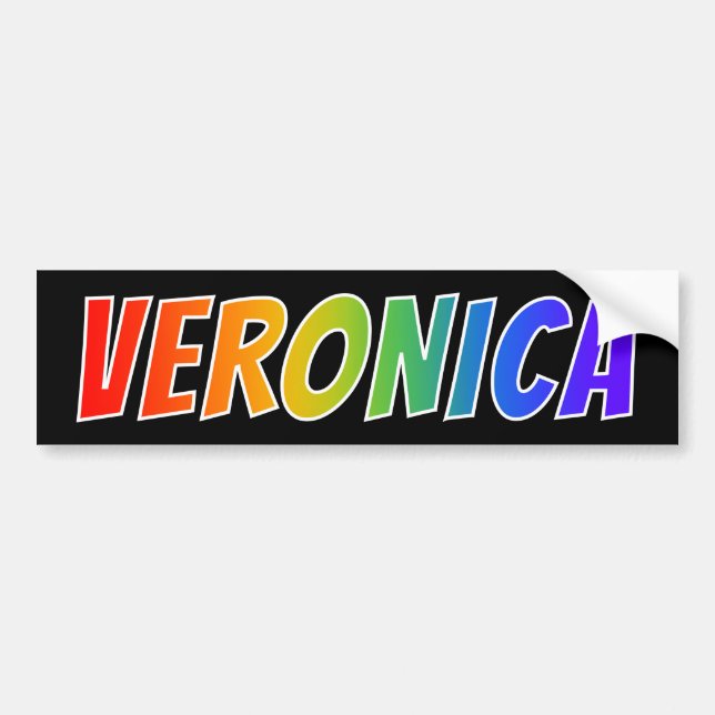 Autocollant De Voiture Prénom "VERONICA" : Fun Rainbow Coloring (Devant)
